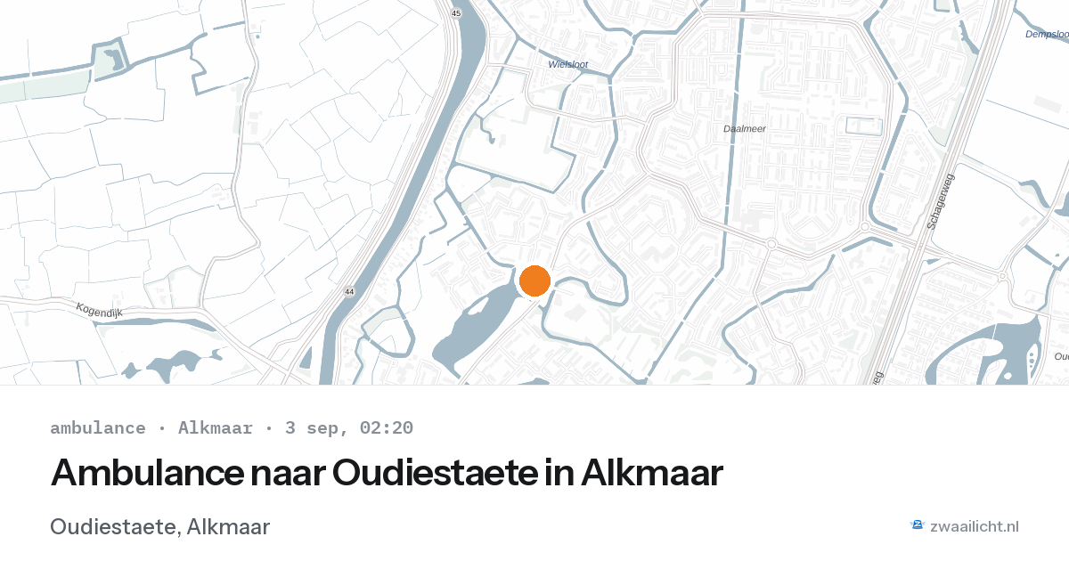 Ambulance naar Oudiestaete in Alkmaar — 3 sep 2026