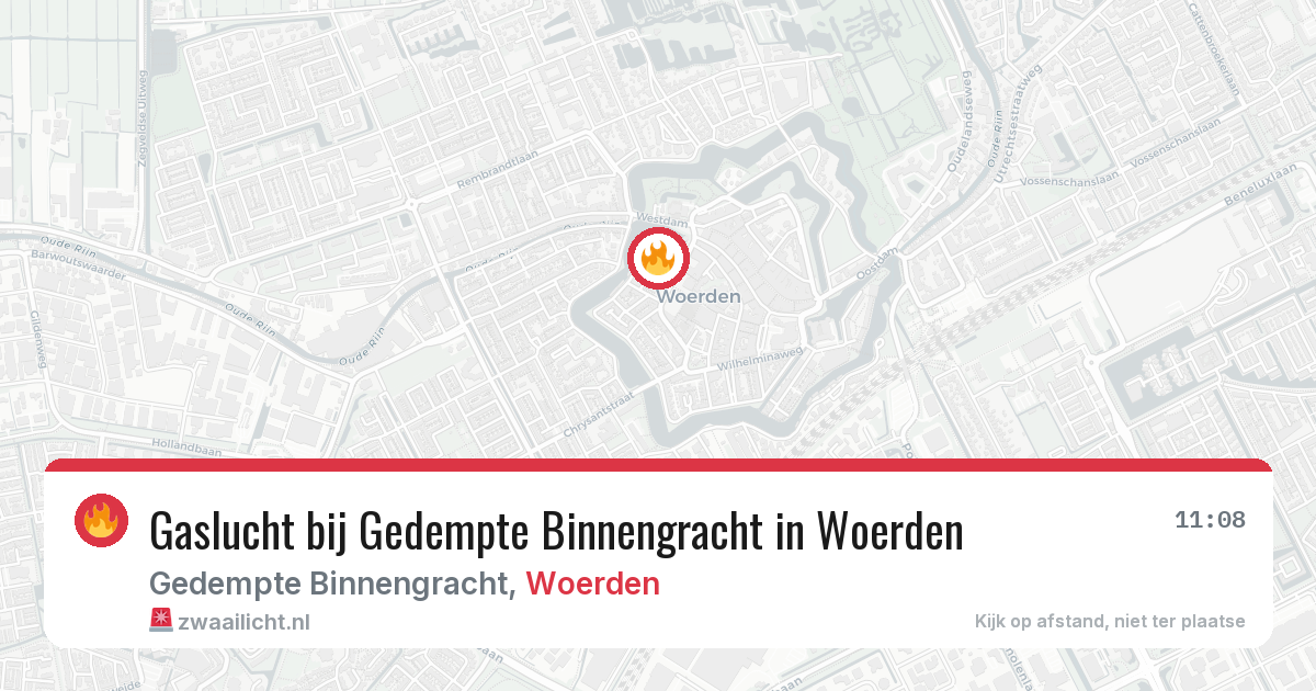 Gaslucht bij Gedempte Binnengracht in Woerden — 31 mei 2026