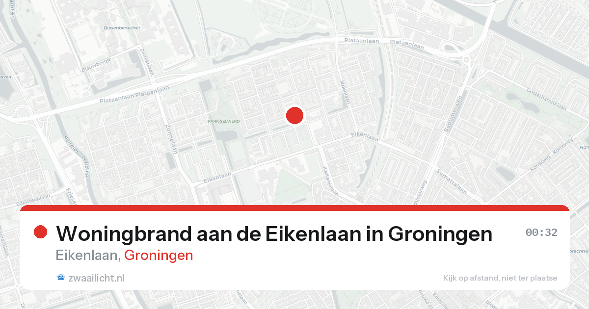Woningbrand aan de Eikenlaan in Groningen — 20 aug 2026
