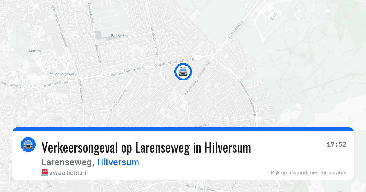Verkeersongeval op Larenseweg in Hilversum — 21 apr 2026