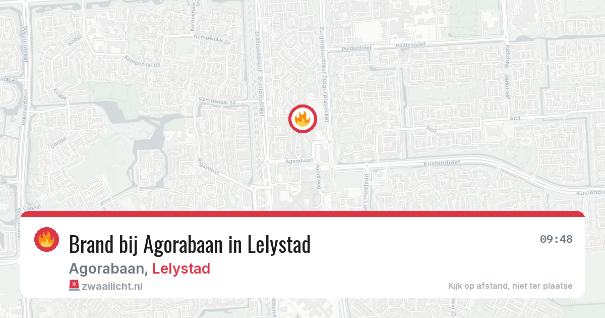 Brand bij Agorabaan in Lelystad — 29 jul 2026