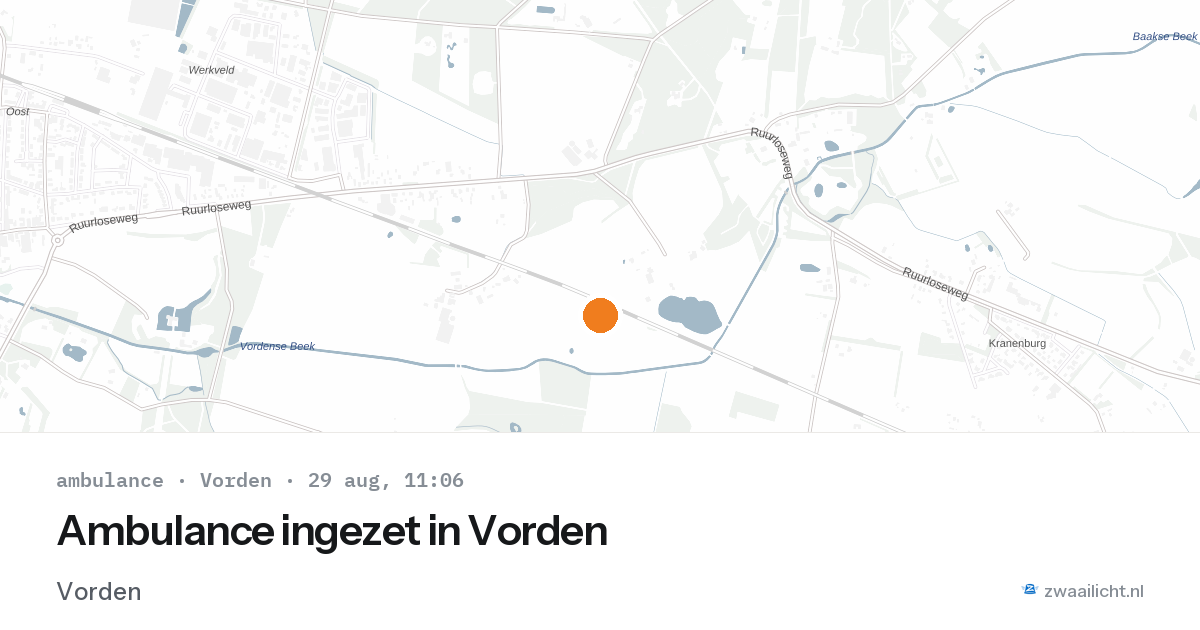 Ambulance ingezet in Vorden — 29 aug 2026