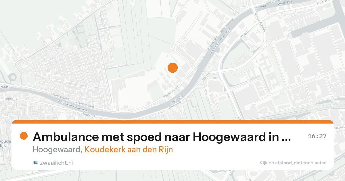 Ambulance met spoed naar Hoogewaard in Koudekerk aan den Rijn — 18 aug 2026