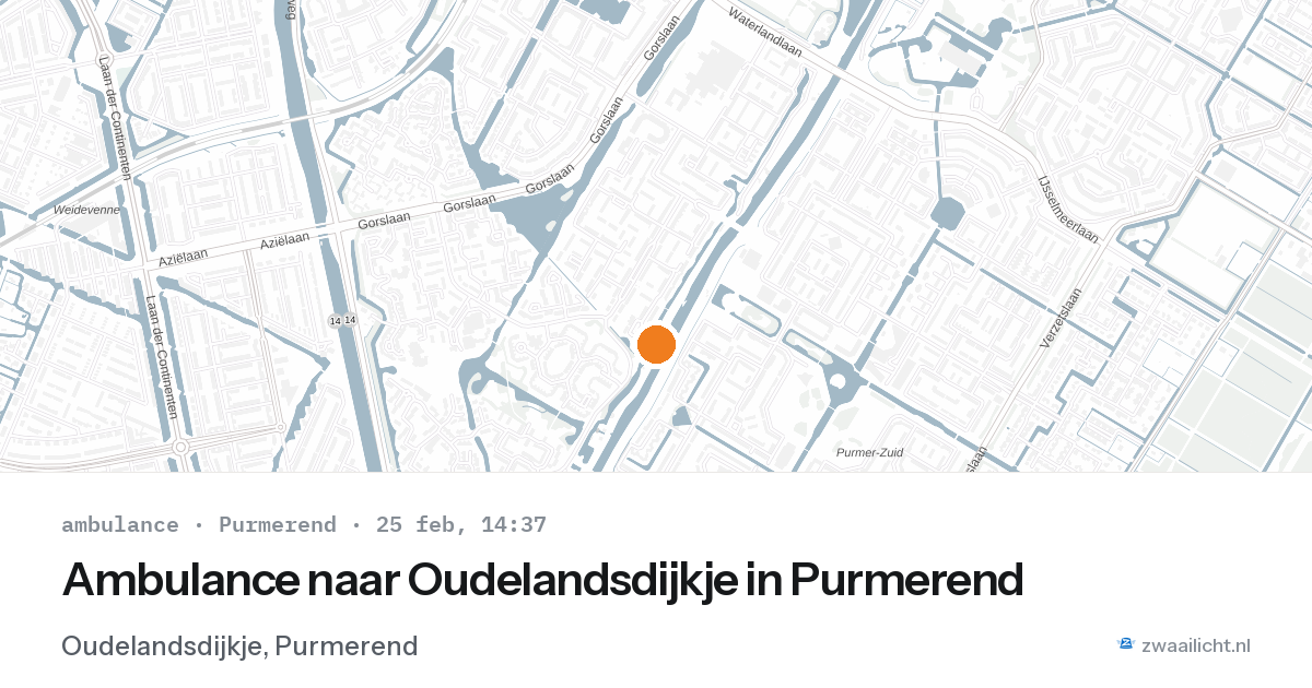 Ambulance naar Oudelandsdijkje in Purmerend — 25 feb 2026