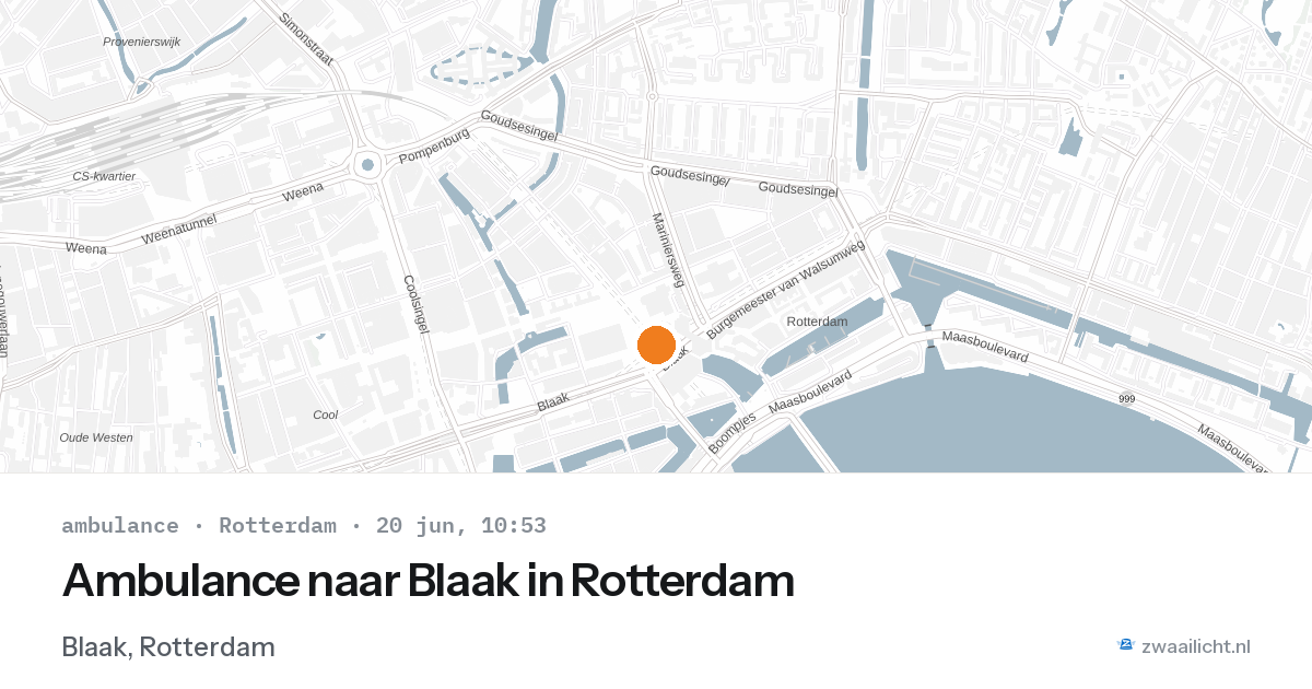Ambulance naar Blaak in Rotterdam — 20 jun 2026