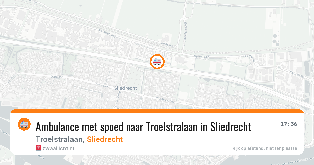 Ambulance met spoed naar Troelstralaan in Sliedrecht — 24 jun 2026