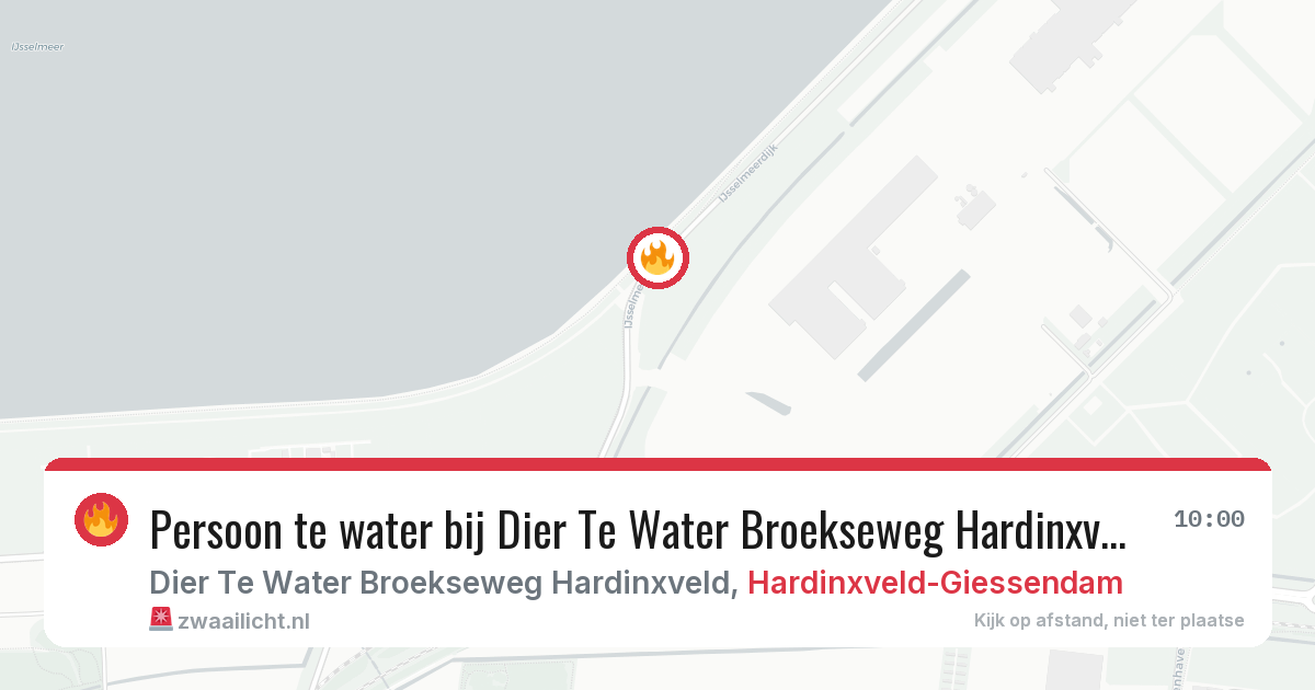 Persoon te water bij Dier Te Water Broekseweg Hardinxveld in Hardinxveld-Giessendam — 16 mei 2026