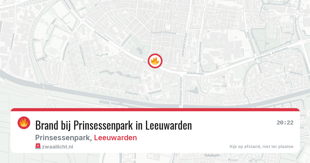 Brand bij Prinsessenpark in Leeuwarden — 19 jun 2026