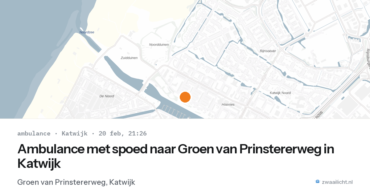 Ambulance met spoed naar Groen van Prinstererweg in Katwijk — 20 feb 2026