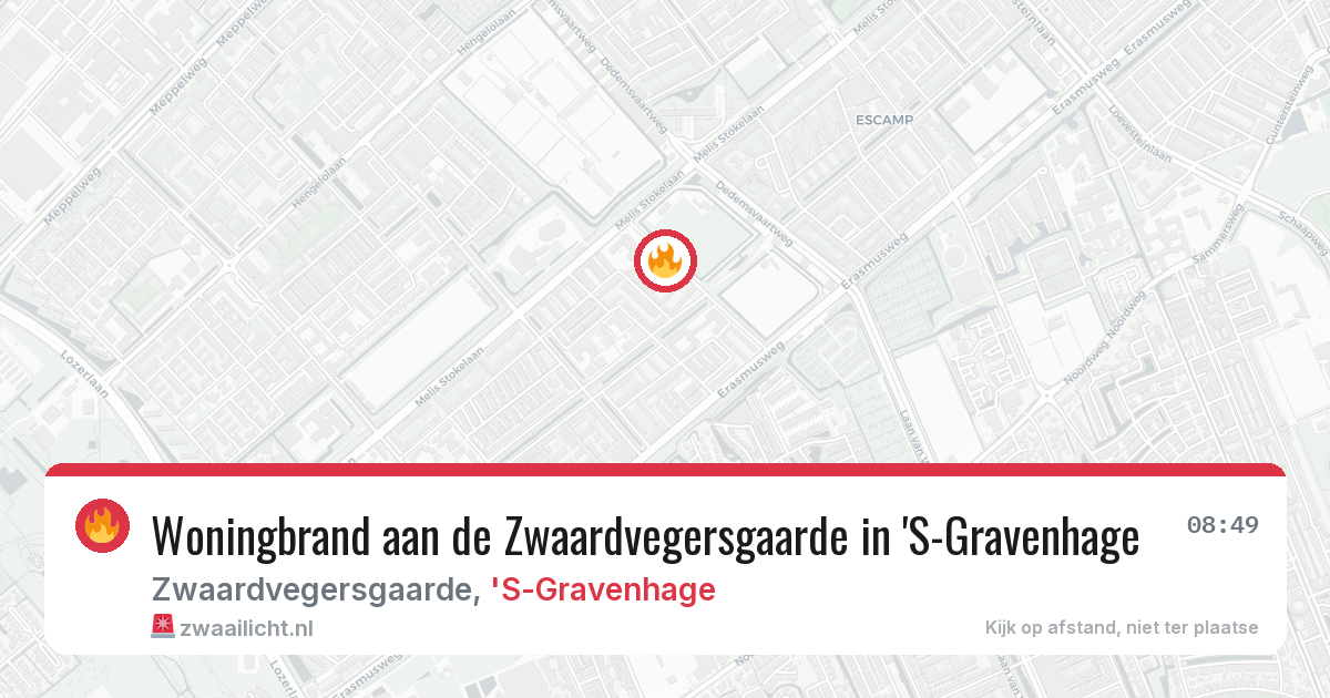 Woningbrand aan de Zwaardvegersgaarde in 'S-Gravenhage — 17 feb 2026
