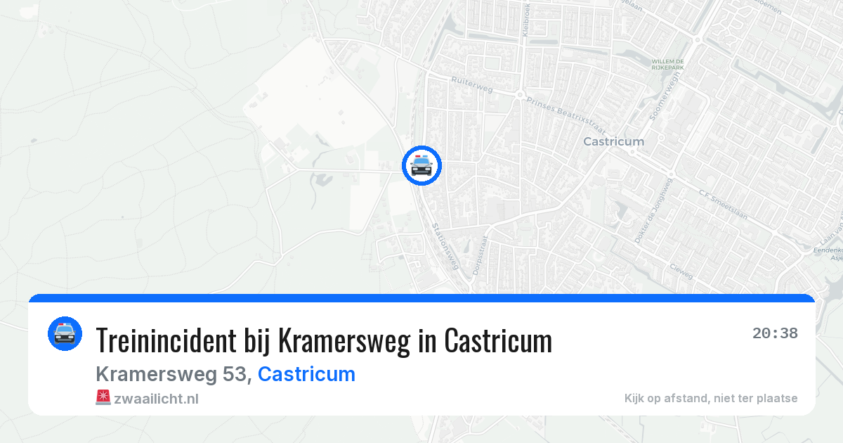 Treinincident bij Kramersweg in Castricum — 14 mrt 2026