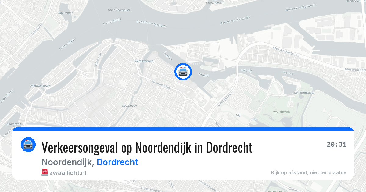 Verkeersongeval op Noordendijk in Dordrecht — 22 feb 2026