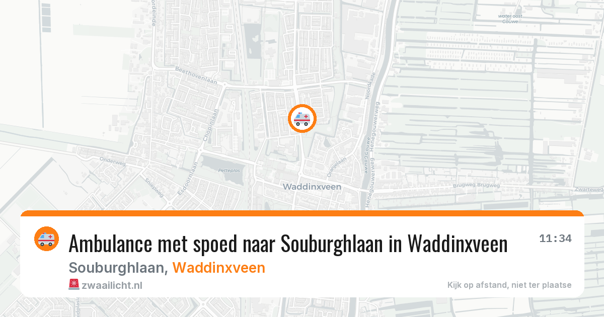 Ambulance met spoed naar Souburghlaan in Waddinxveen — 15 jun 2026