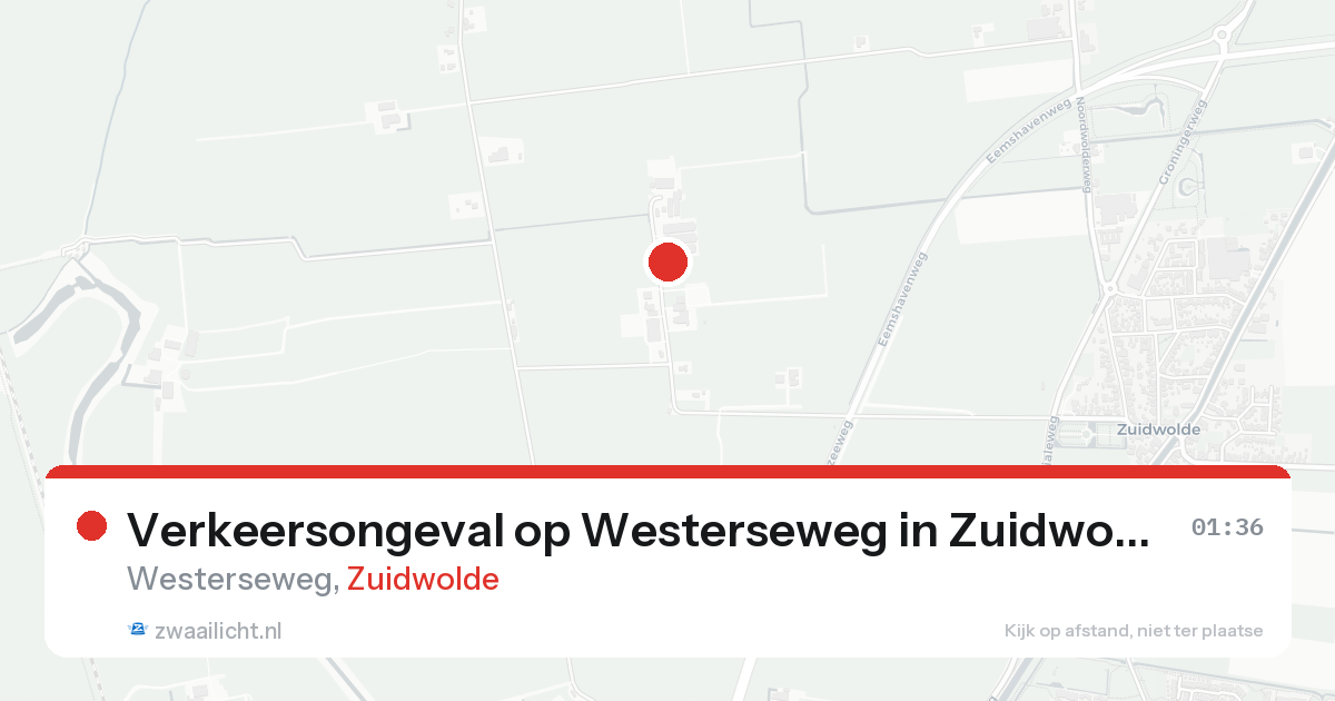 Verkeersongeval op Westerseweg in Zuidwolde — 19 aug 2026