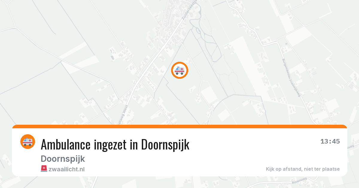 Ambulance ingezet in Doornspijk — 11 aug 2026