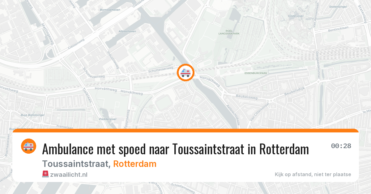Ambulance met spoed naar Toussaintstraat in Rotterdam — 10 jul 2026