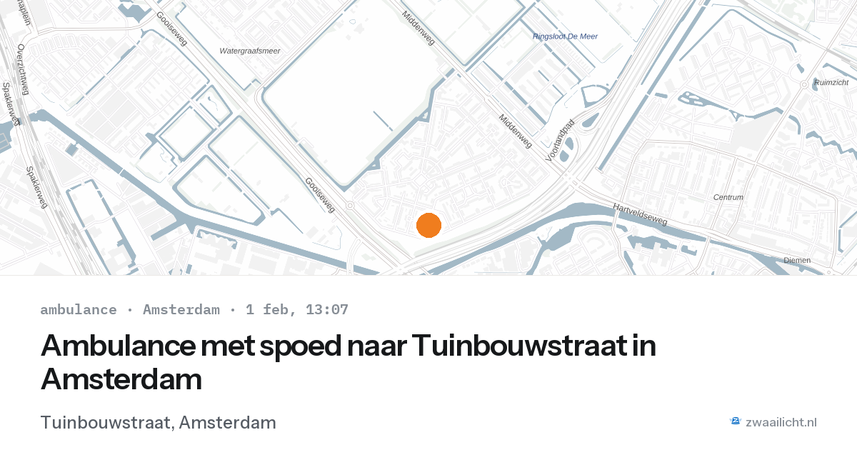 Ambulance met spoed naar Tuinbouwstraat in Amsterdam — 1 feb 2026