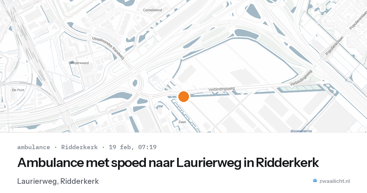 Ambulance met spoed naar Laurierweg in Ridderkerk — 19 feb 2026