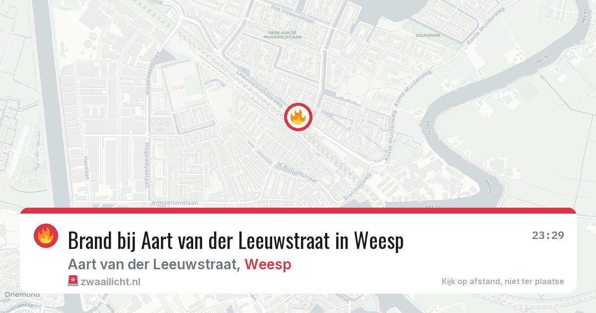Brand bij Aart van der Leeuwstraat in Weesp — 3 aug 2026