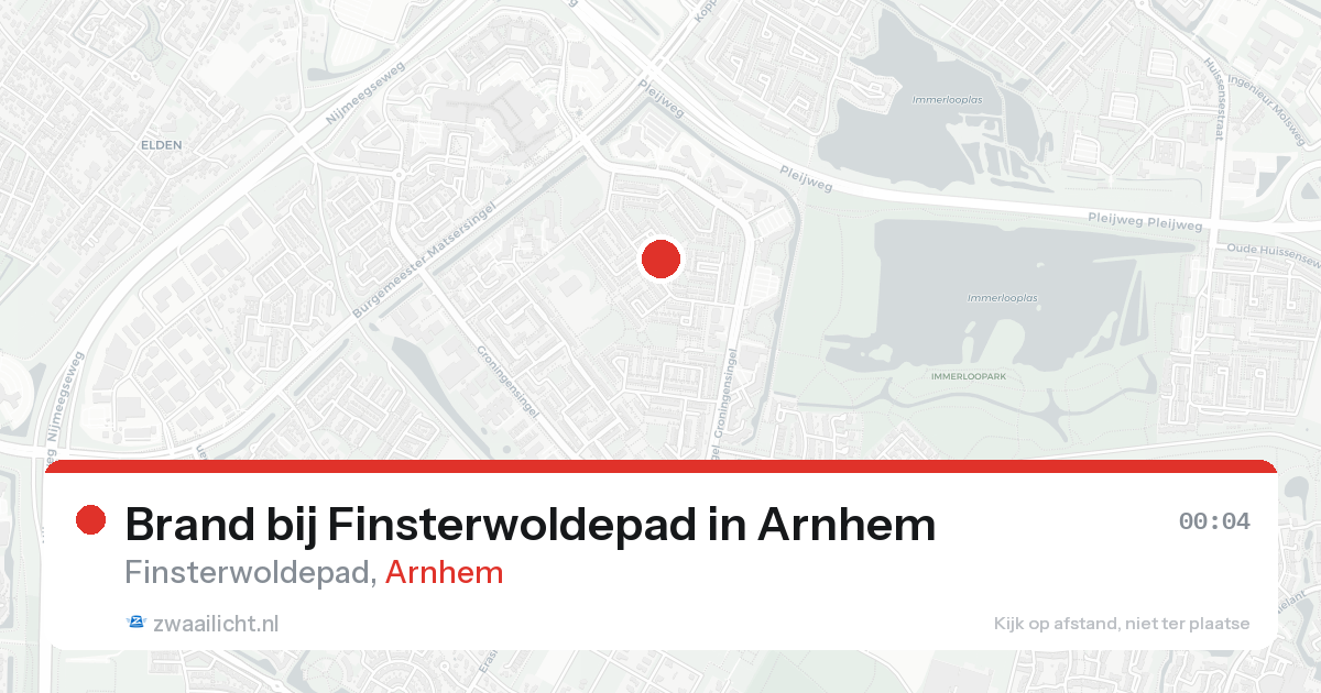 Brand bij Finsterwoldepad in Arnhem — 17 aug 2026