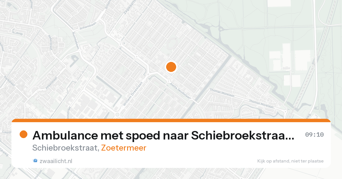 Ambulance met spoed naar Schiebroekstraat in Zoetermeer — 16 aug 2026