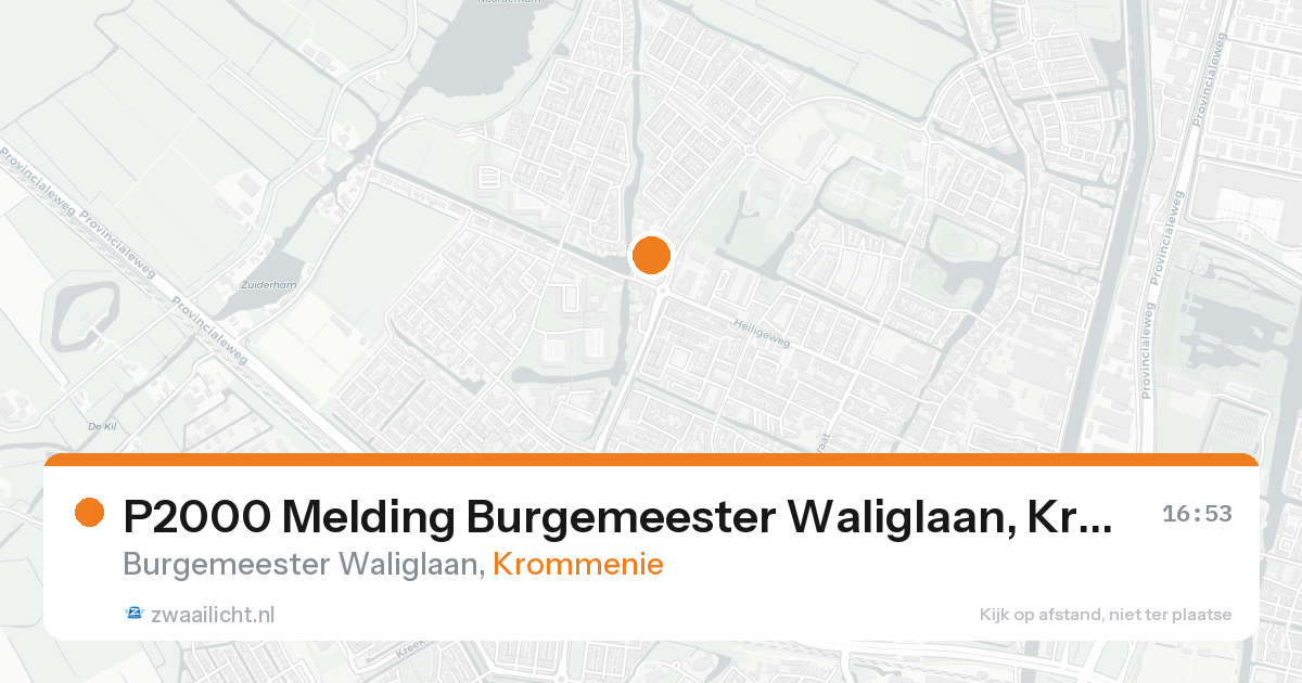 P2000 Melding Burgemeester Waliglaan, Krommenie — 22 aug 2026