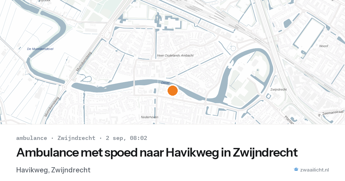 Ambulance met spoed naar Havikweg in Zwijndrecht — 2 sep 2026