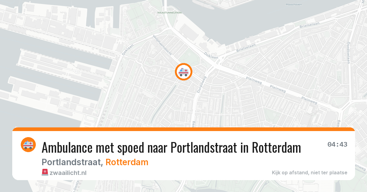 Ambulance met spoed naar Portlandstraat in Rotterdam — 8 aug 2026
