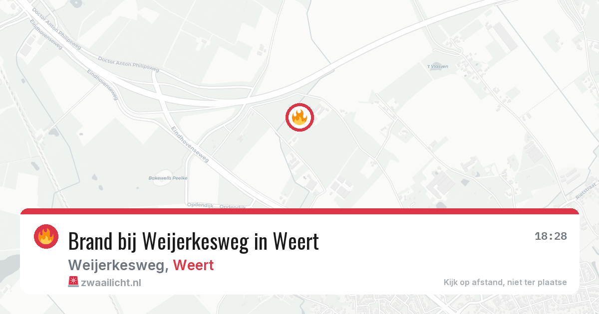 Brand bij Weijerkesweg in Weert — 26 apr 2026