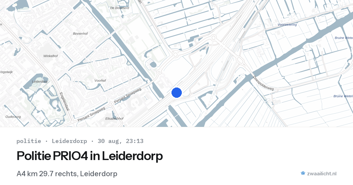 Politie PRIO4 in Leiderdorp — 30 aug 2026 | 🚨 Zwaailicht.nl