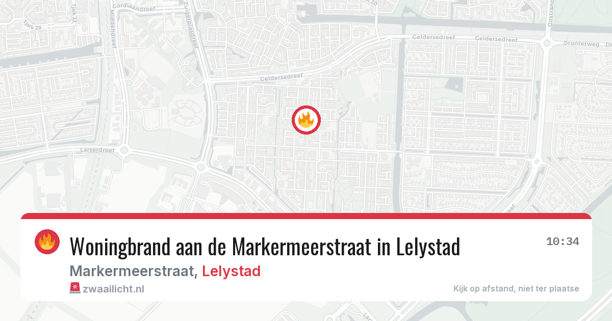 Woningbrand aan de Markermeerstraat in Lelystad — 21 mei 2026