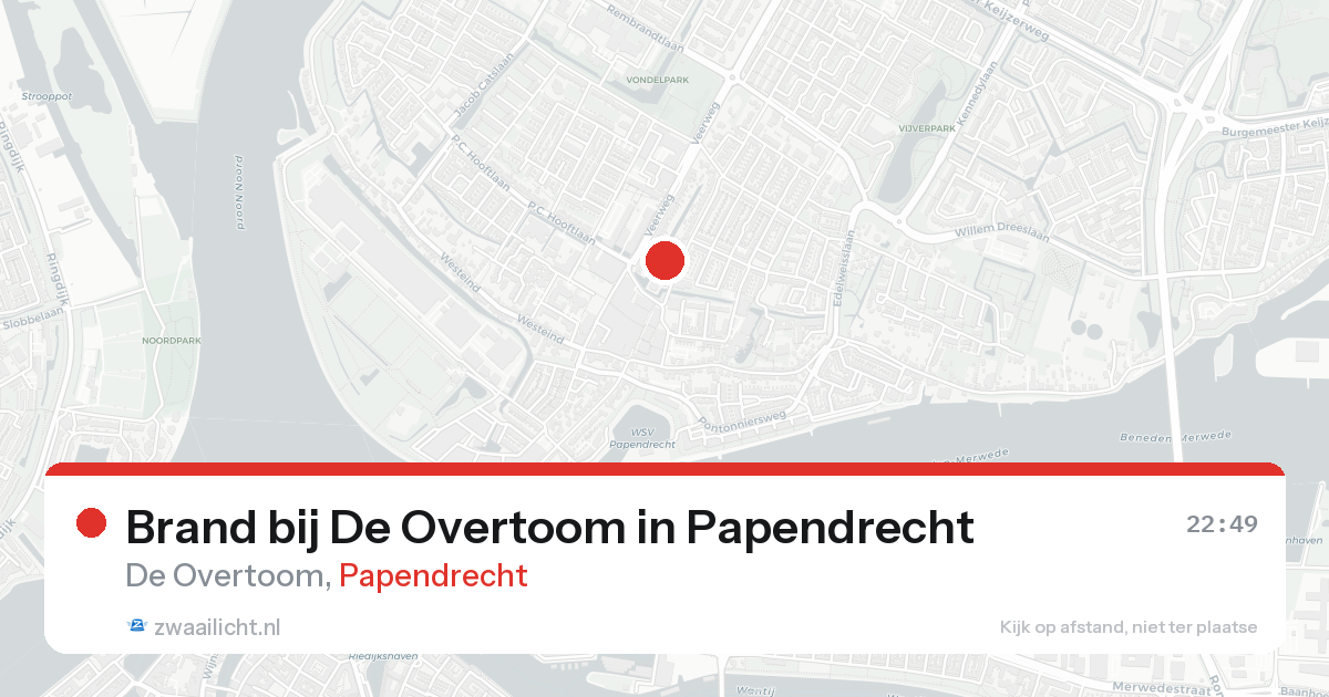 Brand bij De Overtoom in Papendrecht — 22 feb 2026