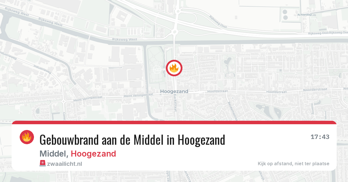 Gebouwbrand aan de Middel in Hoogezand — 4 apr 2026
