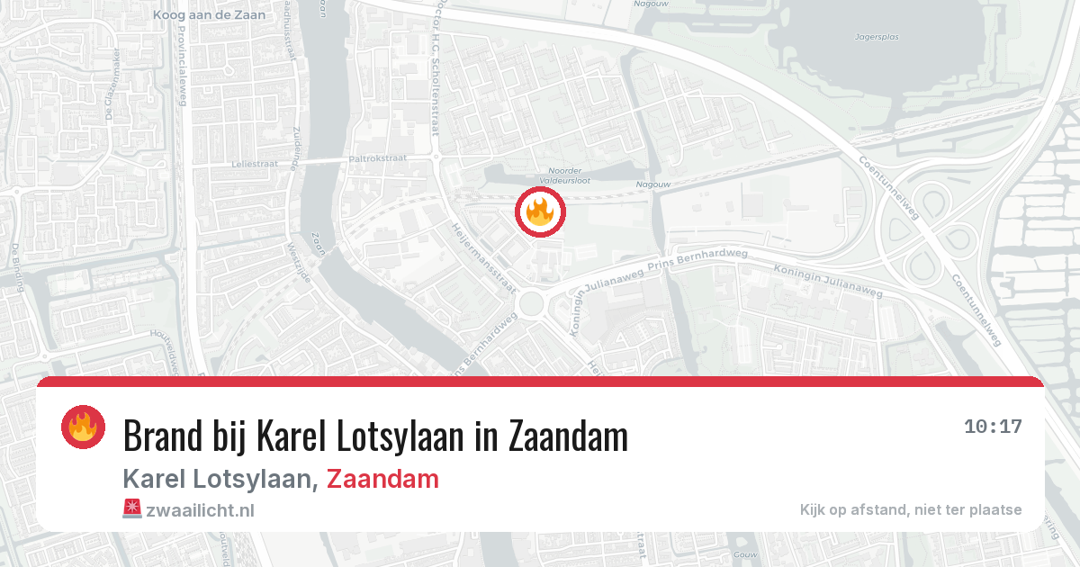 Brand bij Karel Lotsylaan in Zaandam — 17 jun 2026