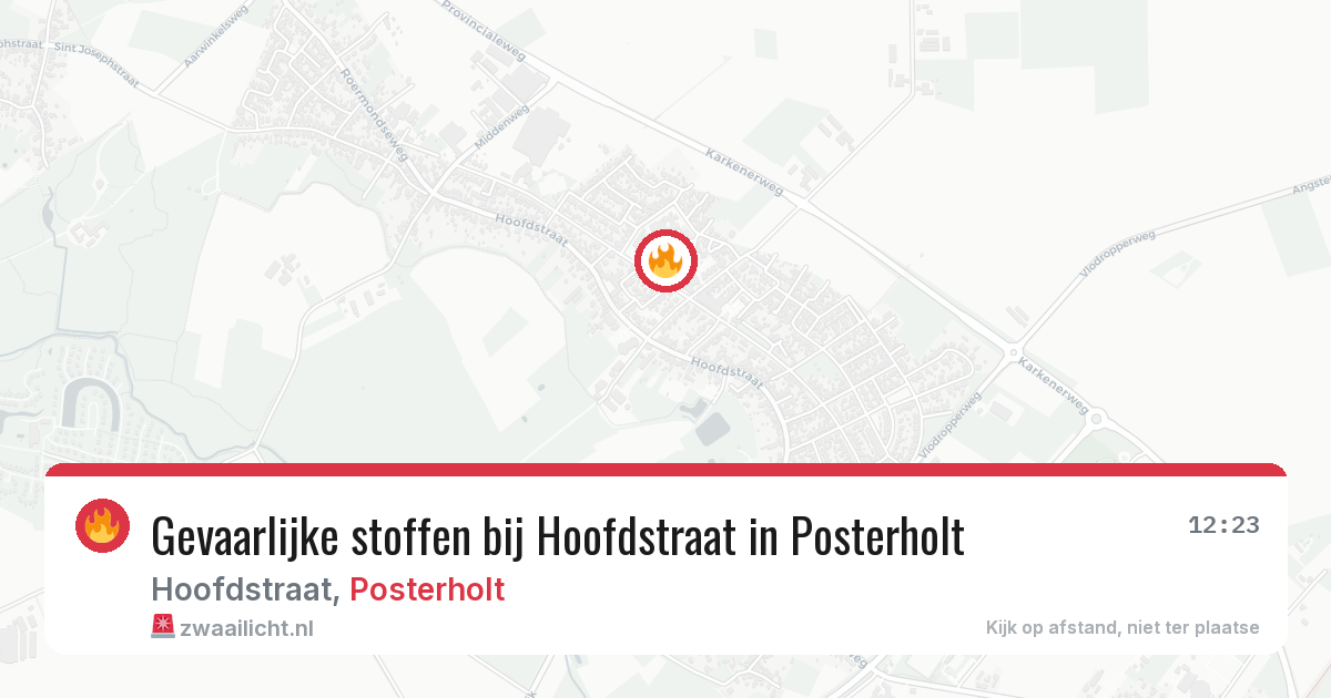 Gevaarlijke stoffen bij Hoofdstraat in Posterholt — 18 mrt 2026