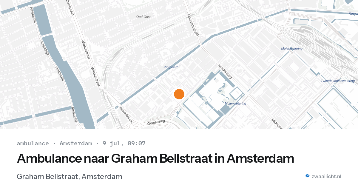 Ambulance naar Graham Bellstraat in Amsterdam — 9 jul 2026