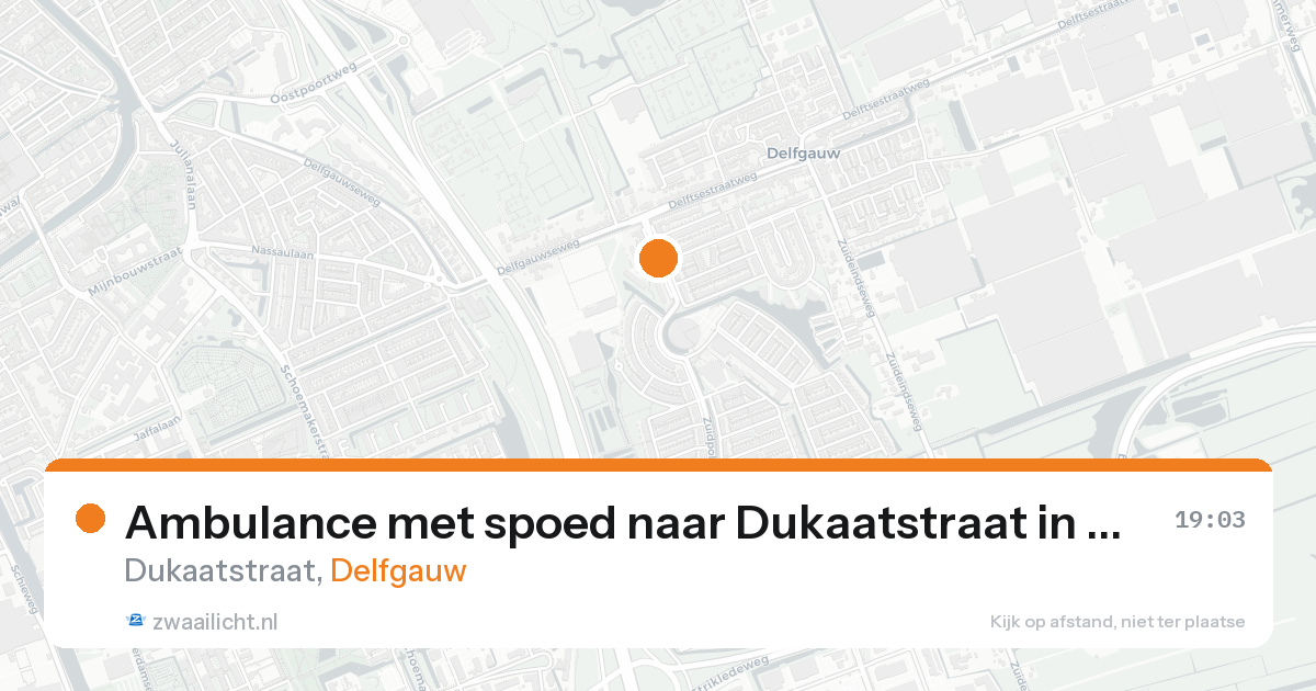 Ambulance met spoed naar Dukaatstraat in Delfgauw — 19 aug 2026