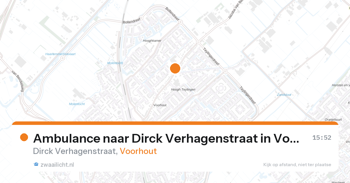 Ambulance naar Dirck Verhagenstraat in Voorhout — 27 aug 2026