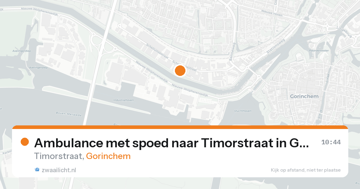 Ambulance met spoed naar Timorstraat in Gorinchem — 25 aug 2026