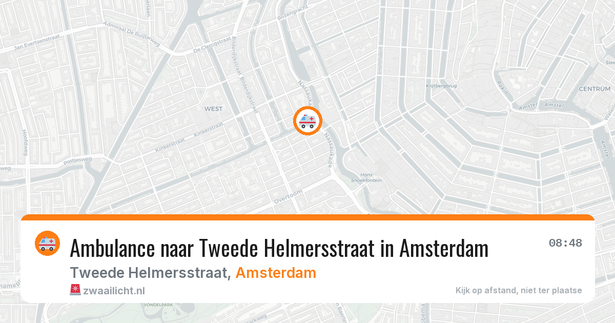 Ambulance naar Tweede Helmersstraat in Amsterdam — 9 aug 2026