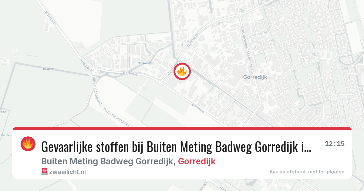 Gevaarlijke stoffen bij Buiten Meting Badweg Gorredijk in Gorredijk — 10 apr 2026