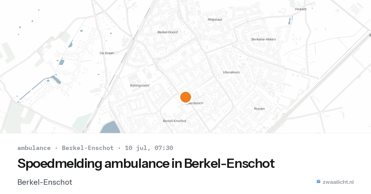 Spoedmelding ambulance in Berkel-Enschot — 10 jul 2026