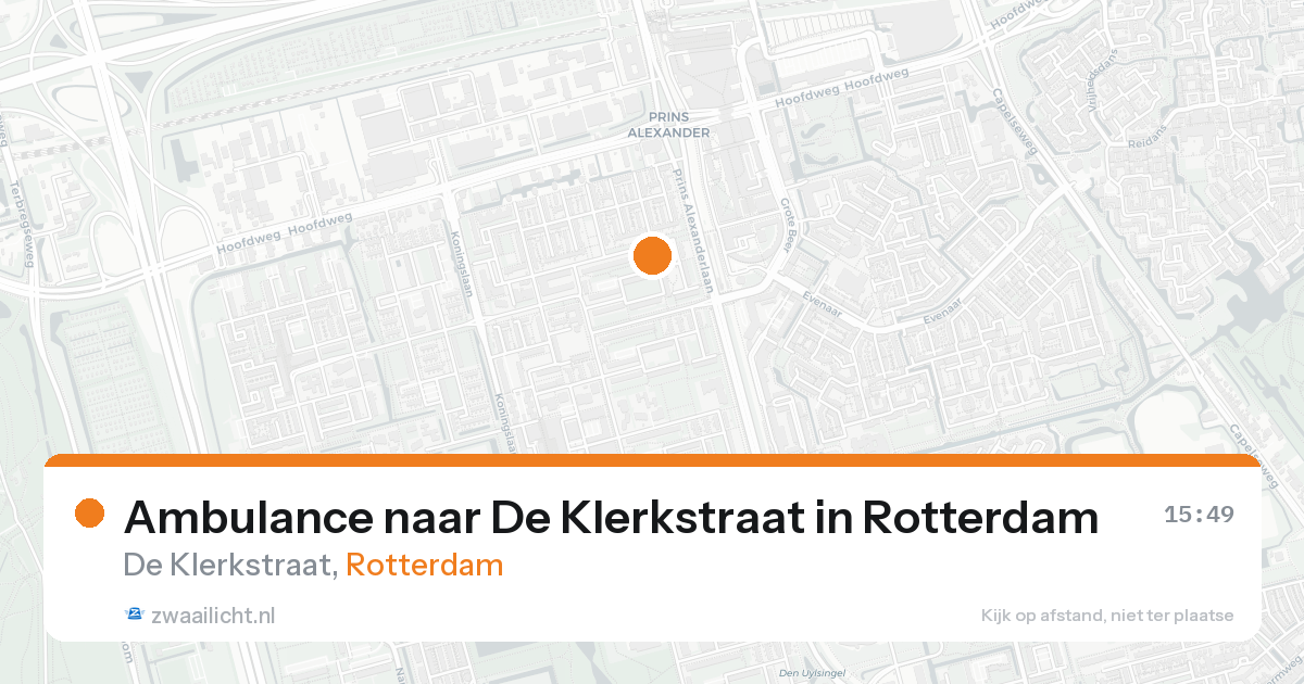 Ambulance naar De Klerkstraat in Rotterdam — 18 aug 2026