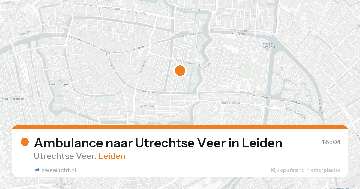 Ambulance naar Utrechtse Veer in Leiden — 16 aug 2026