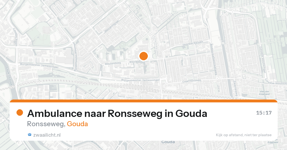 Ambulance naar Ronsseweg in Gouda — 15 aug 2026