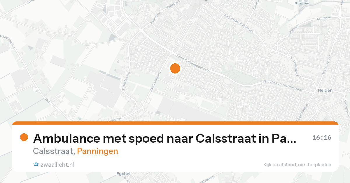 Ambulance met spoed naar Calsstraat in Panningen — 18 aug 2026