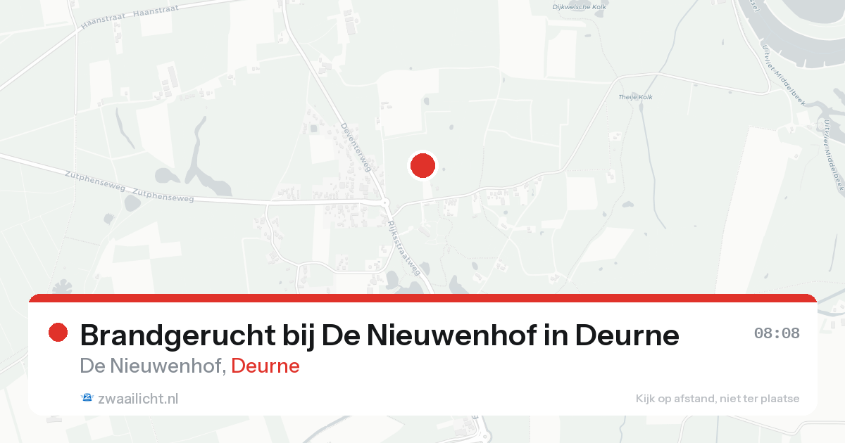 Brandgerucht bij De Nieuwenhof in Deurne — 17 aug 2026