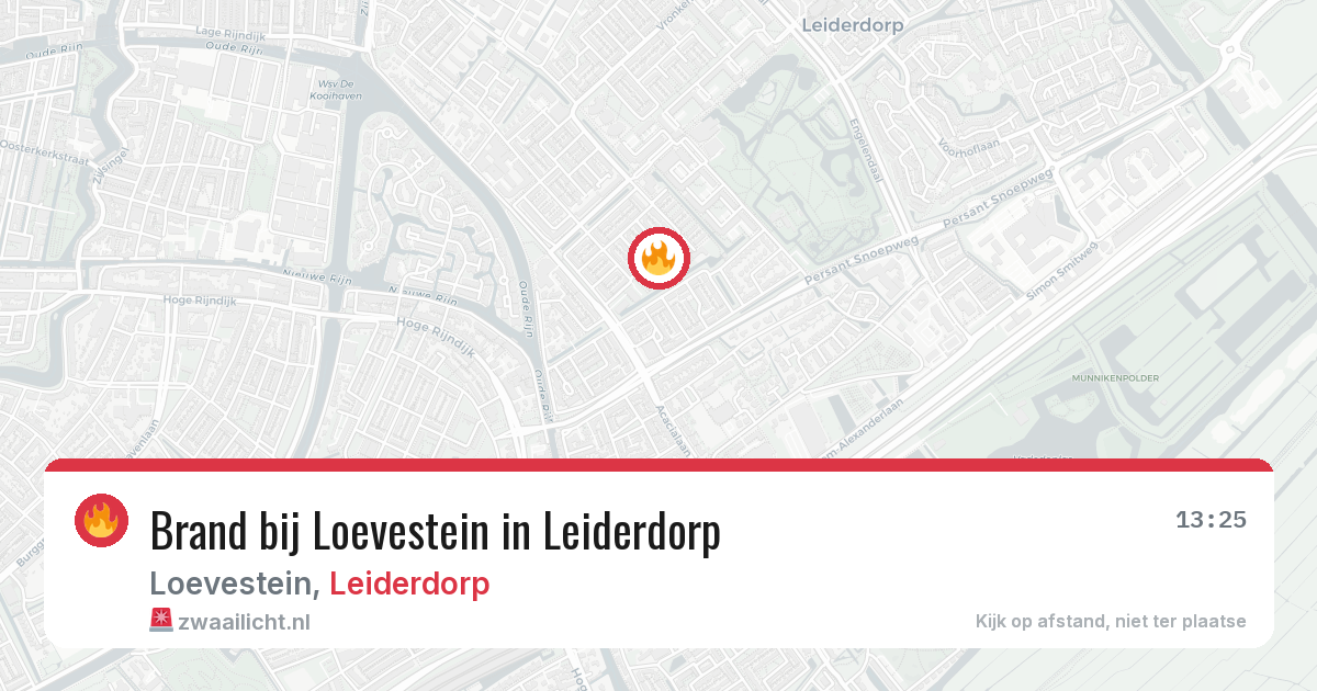 Brand bij Loevestein in Leiderdorp — 2 aug 2026
