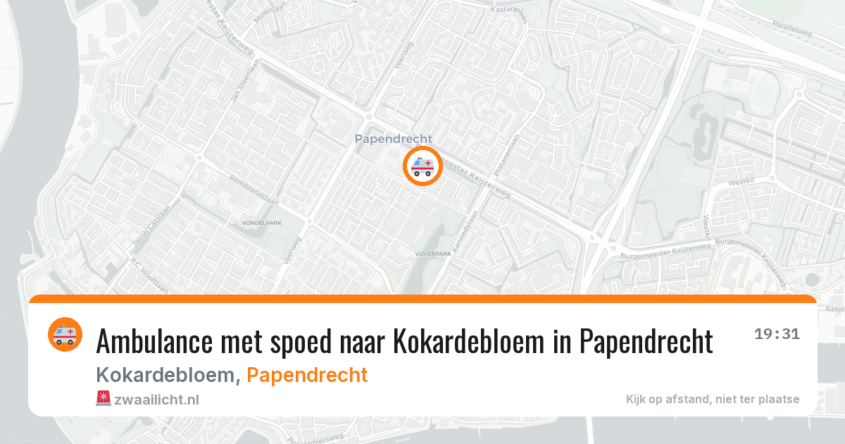 Ambulance met spoed naar Kokardebloem in Papendrecht — 3 jul 2026