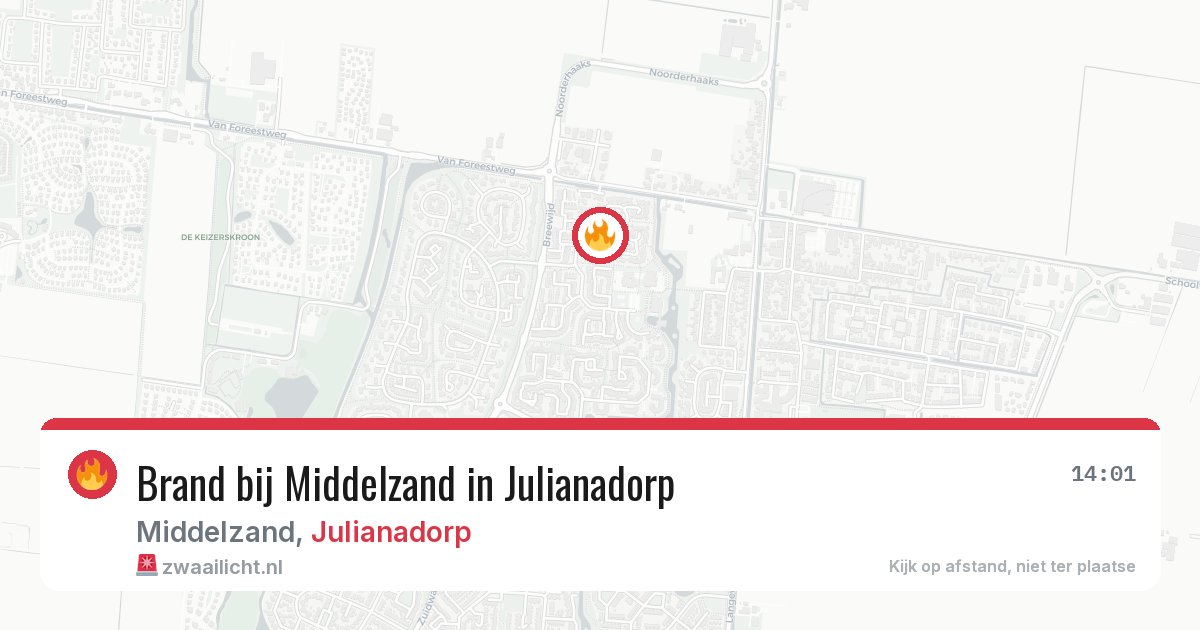 Brand bij Middelzand in Julianadorp — 3 mei 2026
